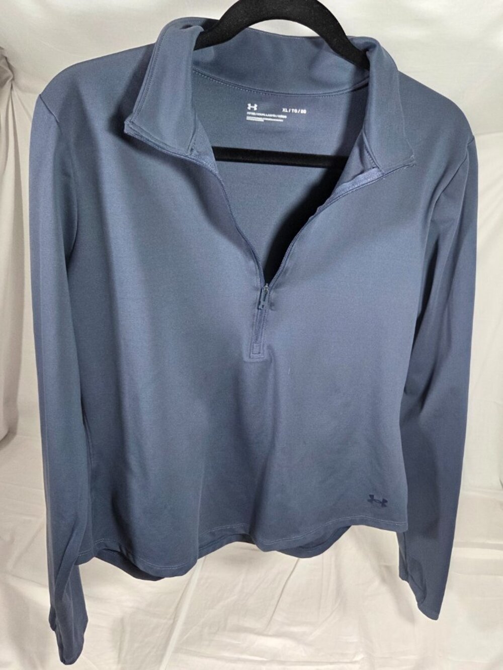 Under Armour Slate Blue Quarter Half Zip Fitted Performance Pullover XL